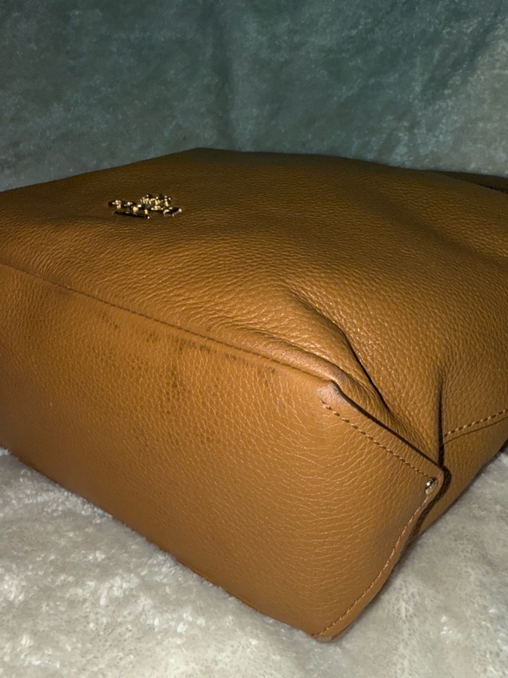 Coach Abby Duffle Leather Hobo Bag Camel Tan Braided Handle & Crossbody Strap - Picture 6 of 16